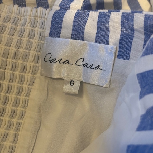 NEW Cara Cara Calypso Midi Dress Ivory Blue Striped Seersucker | US 6 UK 10 - Picture 14 of 14